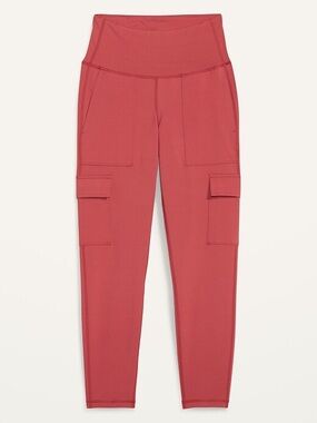 High-Waist Red Active Leggings